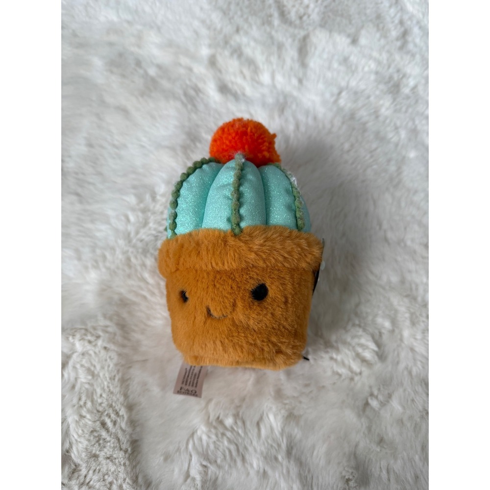 FAO Schwarz Plush Cactus Mint Green Sparklers Glitter Stuffed Plant Kawaii